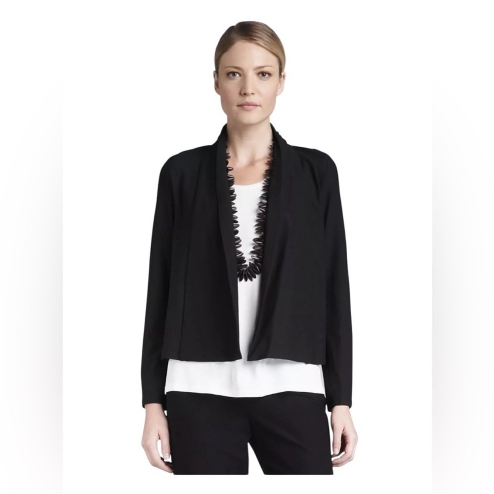 NWT Eileen Fisher Stretch Crepe Short Jacket in Graphite Size 1X